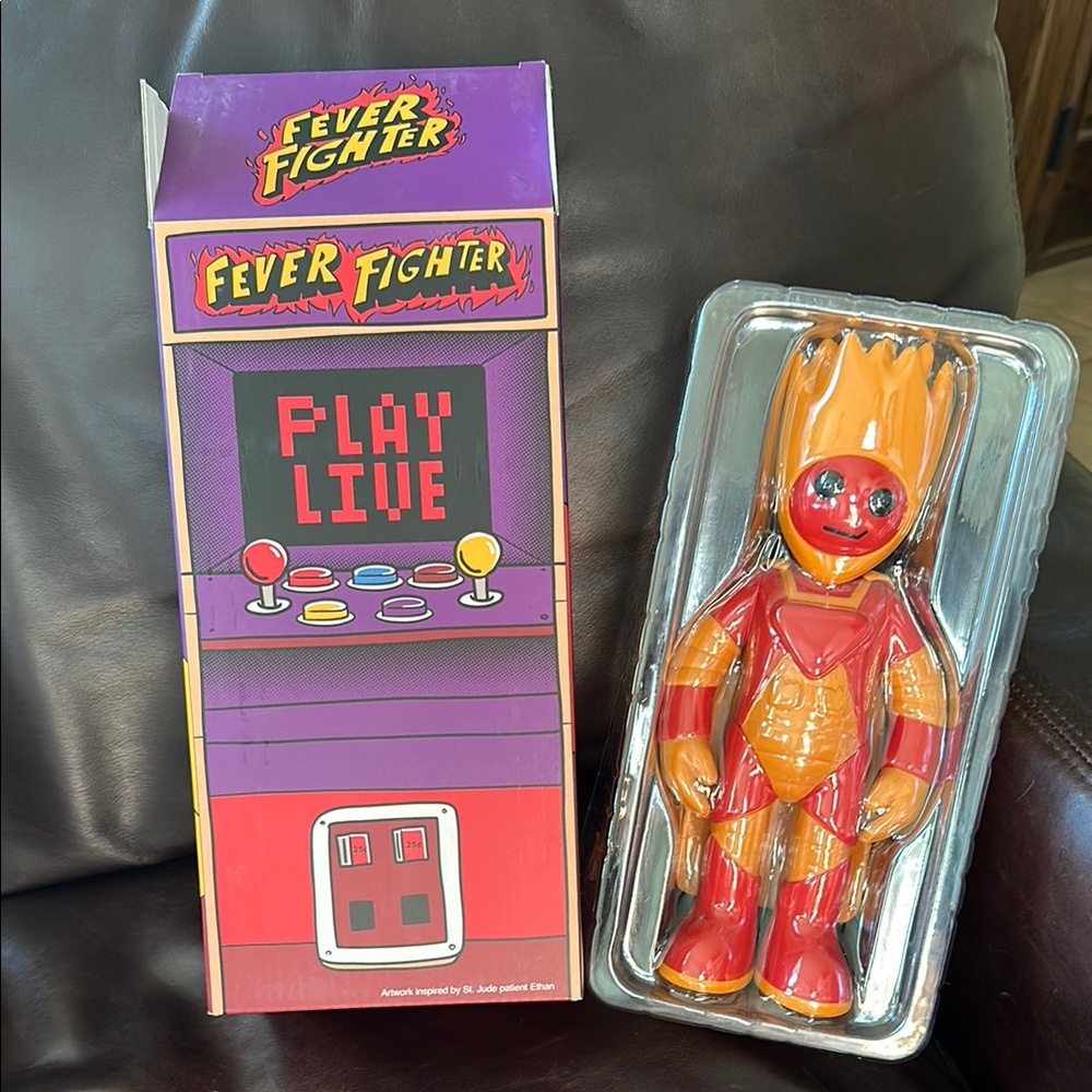 RARE! 10” Fever Fighter Vinyl Figure by St. Jude - New In Box